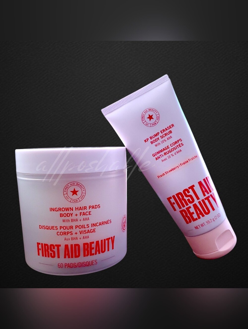 First Aid Beauty Ingrown Hair Pads with BHA+AHA & KP Bump Eraser Body Scrub